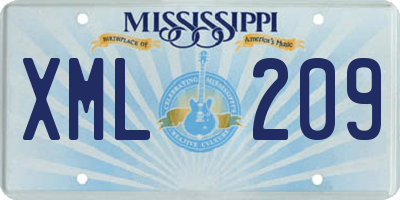 MS license plate XML209