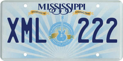 MS license plate XML222