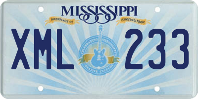 MS license plate XML233