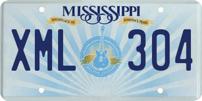 MS license plate XML304