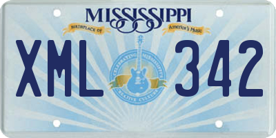 MS license plate XML342