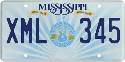 MS license plate XML345