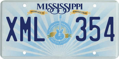 MS license plate XML354