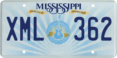 MS license plate XML362