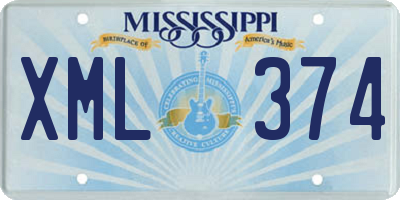 MS license plate XML374