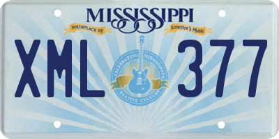 MS license plate XML377