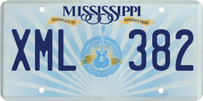 MS license plate XML382