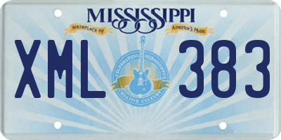 MS license plate XML383