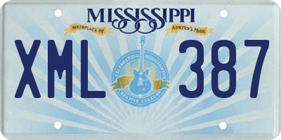 MS license plate XML387