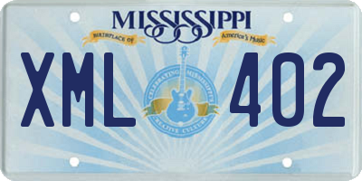 MS license plate XML402