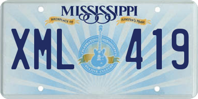 MS license plate XML419