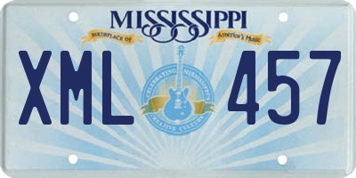 MS license plate XML457
