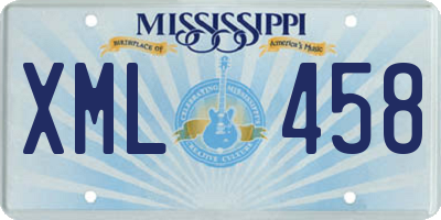 MS license plate XML458