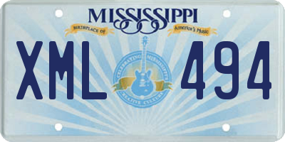MS license plate XML494