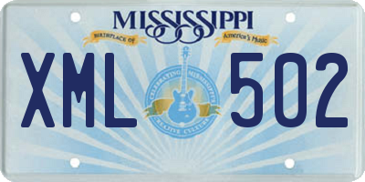MS license plate XML502