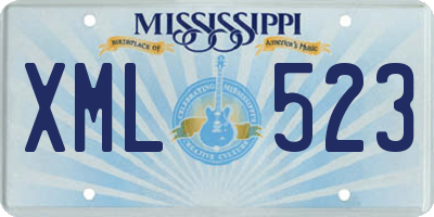 MS license plate XML523