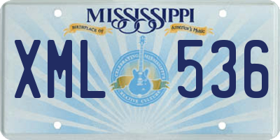 MS license plate XML536