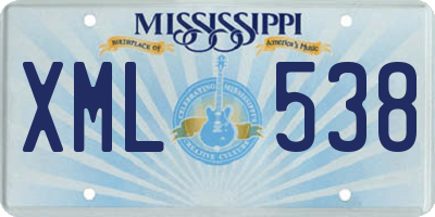 MS license plate XML538