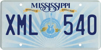 MS license plate XML540
