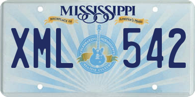 MS license plate XML542