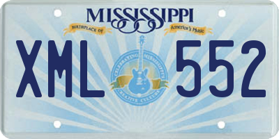 MS license plate XML552