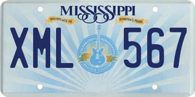 MS license plate XML567