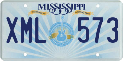 MS license plate XML573