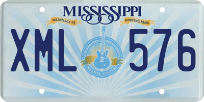 MS license plate XML576