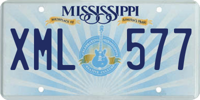 MS license plate XML577