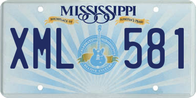MS license plate XML581