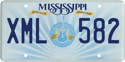 MS license plate XML582
