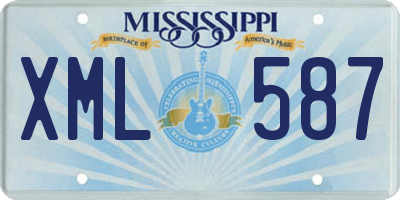 MS license plate XML587