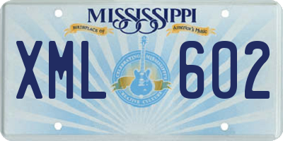 MS license plate XML602