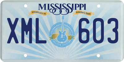 MS license plate XML603