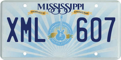 MS license plate XML607