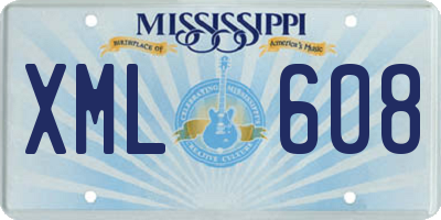 MS license plate XML608