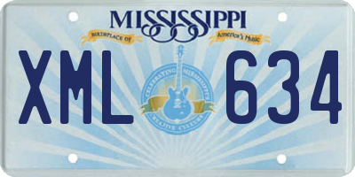 MS license plate XML634