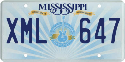 MS license plate XML647