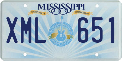 MS license plate XML651
