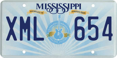 MS license plate XML654