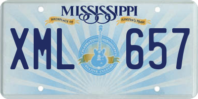MS license plate XML657