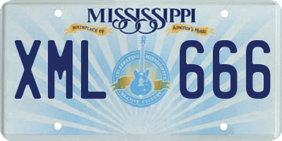 MS license plate XML666