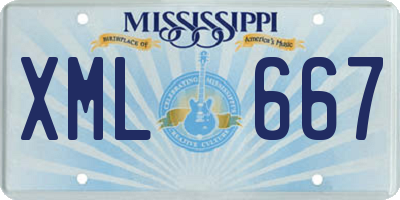 MS license plate XML667