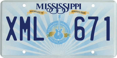 MS license plate XML671