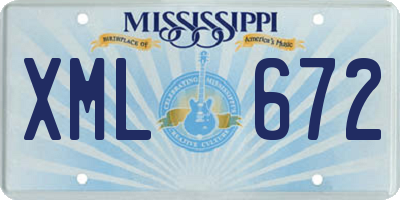 MS license plate XML672