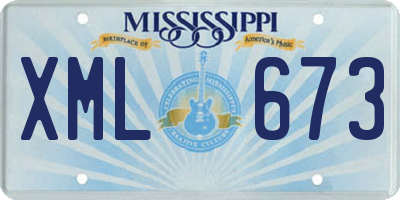 MS license plate XML673