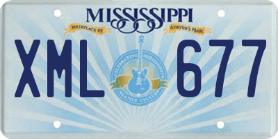 MS license plate XML677