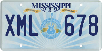 MS license plate XML678