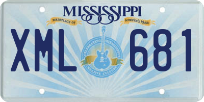 MS license plate XML681
