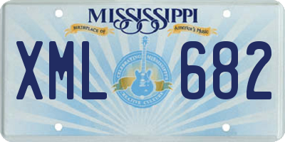 MS license plate XML682